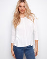 White top with 3/4 sleeves and a stylish front seam detail, crafted from organic cotton, by Charlie B.