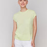 Keylime tee with a classic crew neckline by Charlie B.