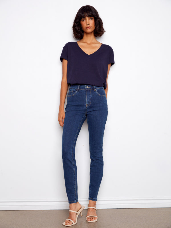 This stylish tee combines a drop shoulder design with soft, airy cotton for effortless wearability. Created by Charlie B.