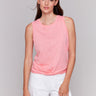 Watermelon tank top with crew neckline by Charlie B.
