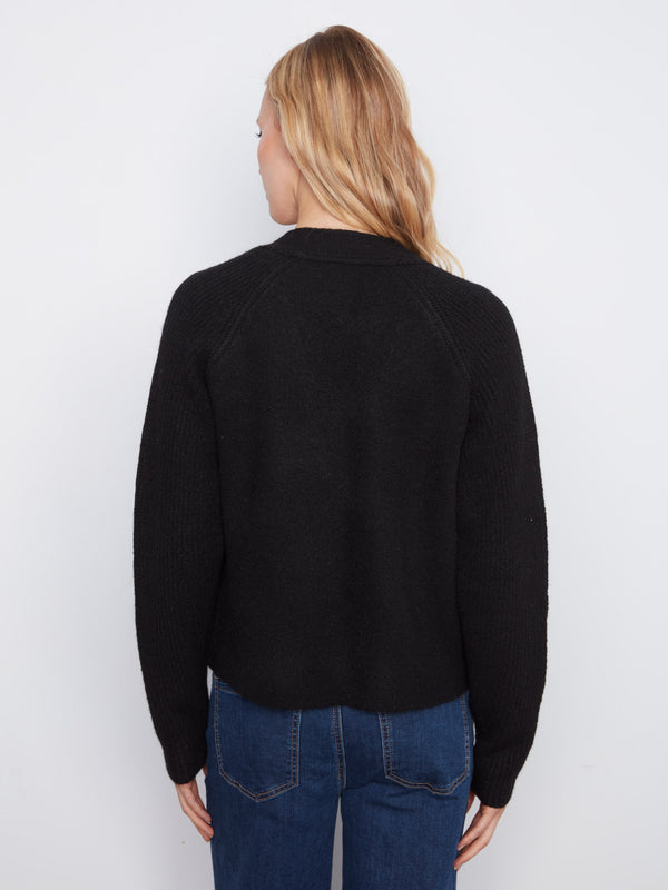 Patch Pocket Cardigan - Black