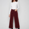 Cabernet corduroy pants with a chic flare leg and stylish patch pockets, perfect for a trendy look by Charlie B.