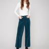 Evergreen corduroy pants with a stylish flare leg design, adding a touch of retro charm to your wardrobe by Charlie B.