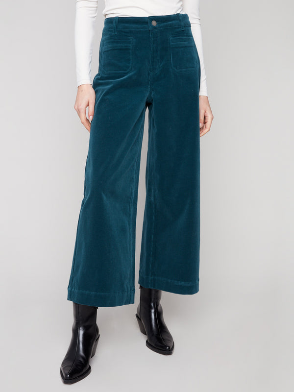 These pants feature a cropped length, perfect for showcasing your favorite footwear and adding versatility by Charlie B.