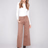 Truffle-colored pants featuring a cropped length and stylish patch pockets, crafted in stretch twill fabric by Charlie B.