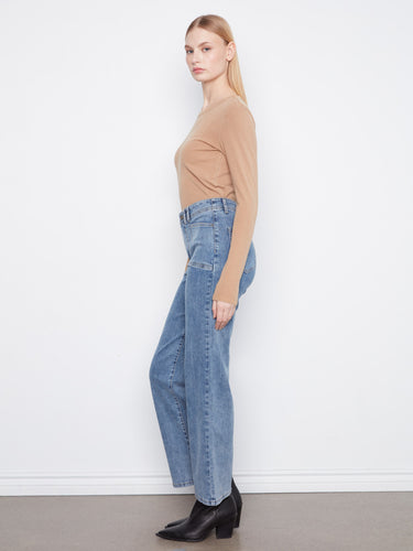 Crafted with patch pockets, these jeans combine functionality with fashion-forward design elements. By Charlie B.