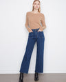 Wide leg jeans in stretch denim with a sleek design by Charlie B.
