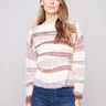 Knit sweater featuring a stylish crew neckline and striped design for a modern look by Charlie B.