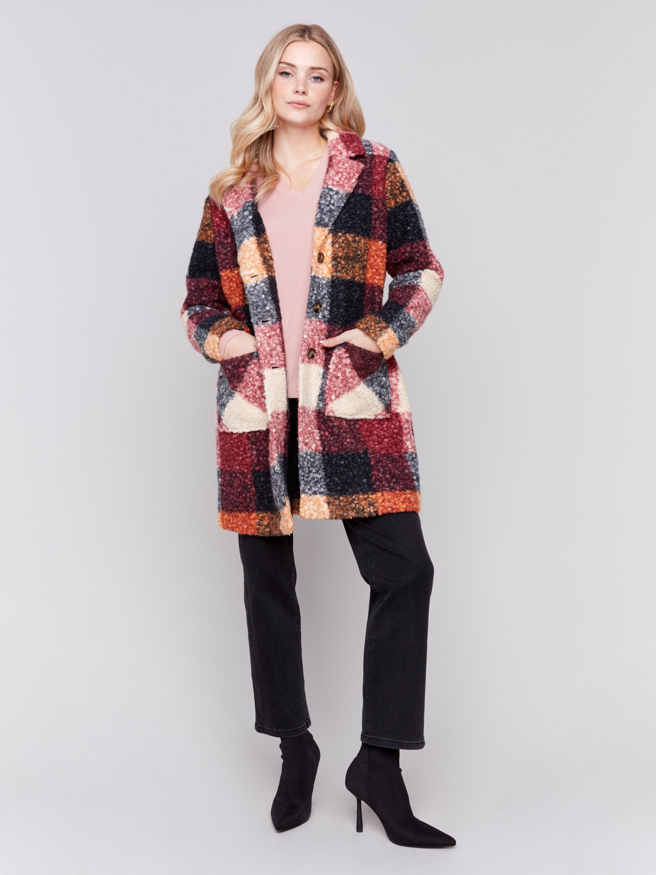 Boucle knit coat 2025
