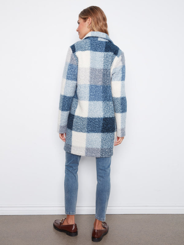 Manteau en tricot bouclé à carreaux - Tempête