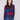 Plaid boucle knit short coat in navy and magenta with hidden snaps closure, adding a sleek finish by Charlie B.