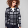 Plaid boucle knit coat featuring welt pockets and a stylish design, perfect for any season by Charlie B.