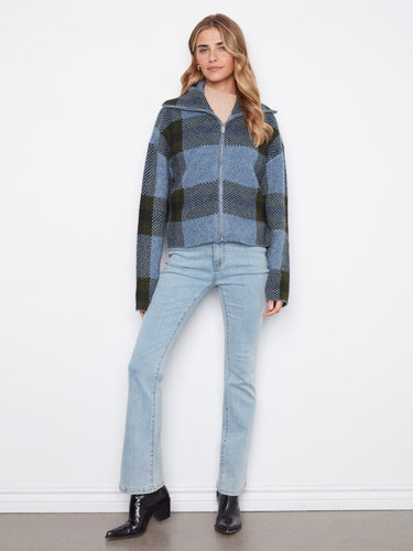 This chic jacket features a convenient zip-up closure, blending fashion with functionality effortlessly by Charlie B.