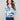 Blue swirl sweater featuring a V-neck design and long sleeves for a stylish look by Charlie B.