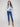 Elegant blue swirl sweater with drop shoulders, adding a relaxed fit by Charlie B.