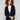 Elegant black blazer with a sophisticated hook-and-eye front closure, adding a modern touch to your wardrobe by Charlie B.