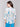 Fashionable half-button front blouse in lively pattern by Charlie B.