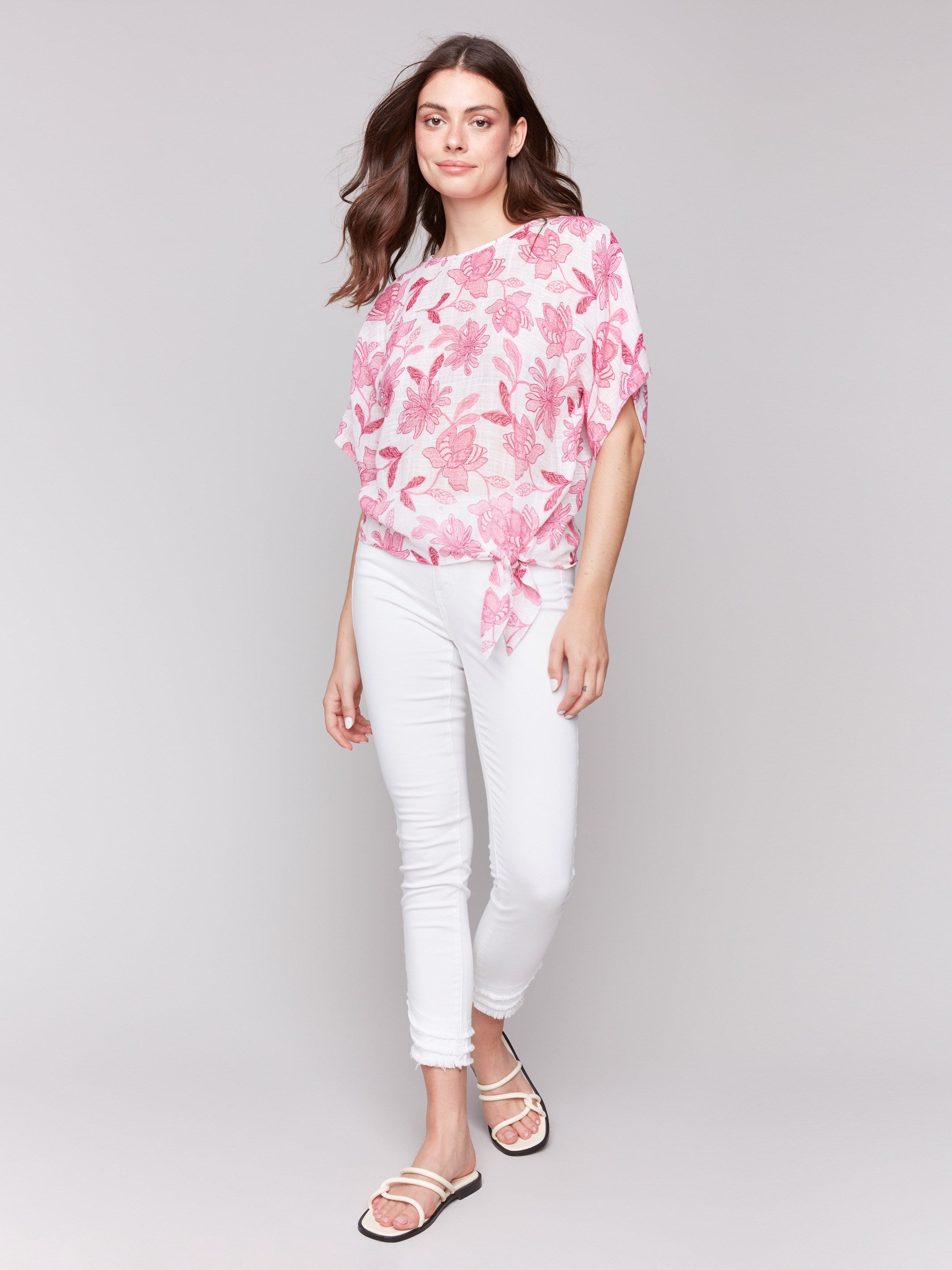 Stylish top with side tie detail by Charlie B.