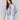 Surf and white blouse with a crew neck detail by Charlie B.