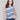 Blue and white tank top with crew neckline by Charlie B.