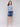 Tank top featuring front knot detail in blue and white by Charlie B.