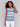 Crew neckline blue and white patterned tank top by Charlie B.