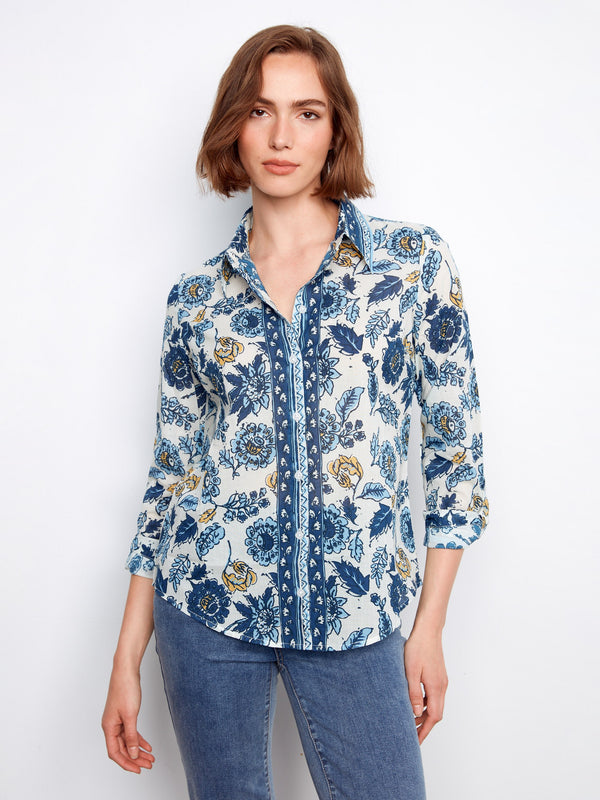 Floral shirt with a classic shirt collar, perfect for casual outings and everyday wear. Crafted in lightweight cotton by Charlie B.