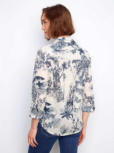 Soft and breathable lightweight cotton fabric ensures all-day comfort in this beautifully patterned shirt. By Charlie B.