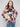 Abstract floral sweater with long sleeves and zipper accents for a stylish touch by Charlie B.