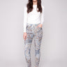 Bohemian print jogger pants with a relaxed fit, featuring long length and stylish design for everyday comfort by Charlie B.