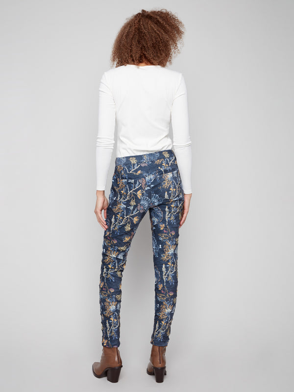 Stylish joggers in a bohemian print, featuring an elastic waistband with drawstring and relaxed fit for everyday wear by Charlie B.