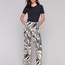 Botanical print pants with a straight leg and cropped length, by Charlie B.