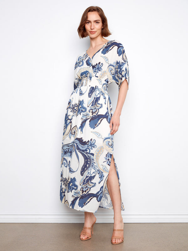 Chic faux wrap design enhances this maxi dress, perfect for a stylish and comfortable look by Charlie B.