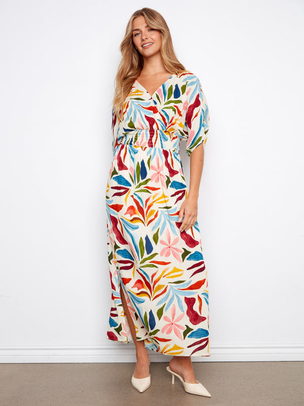 Printed Dolman Sleeve Maxi Dress - Solstice