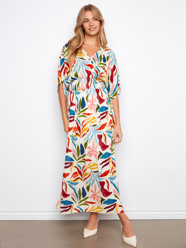 Printed Dolman Sleeve Maxi Dress - Solstice