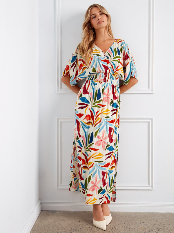 Printed Dolman Sleeve Maxi Dress - Solstice