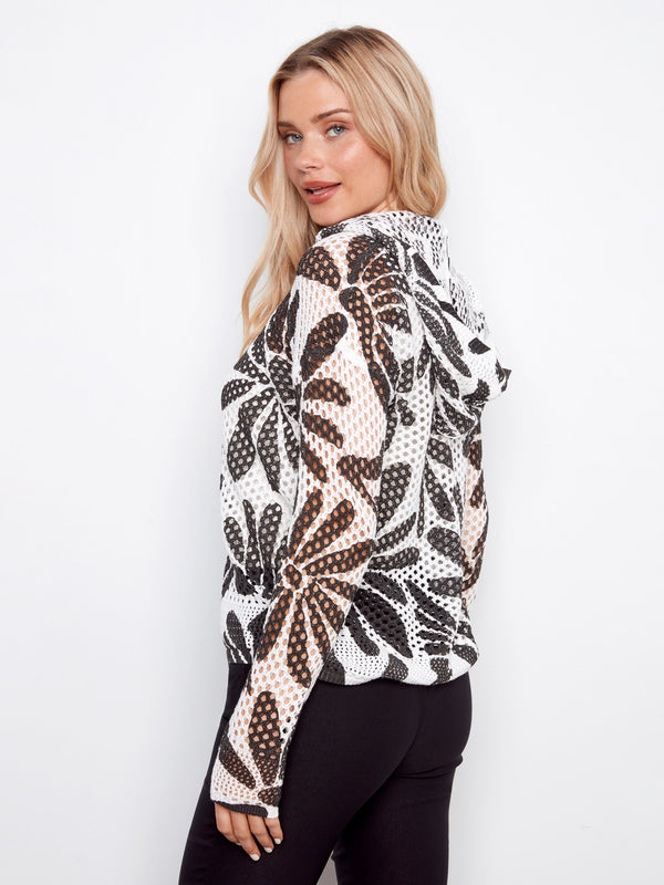 Fashion-forward daisy printed hoodie, ideal for layering in style by Charlie B.