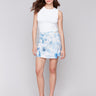 Linen blend skort with stretch fabric for comfort by Charlie B.