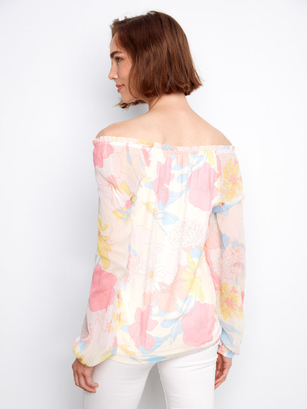 Stylish blouse designed with elastic cuffs for comfort and elegance in every wear by Charlie B.