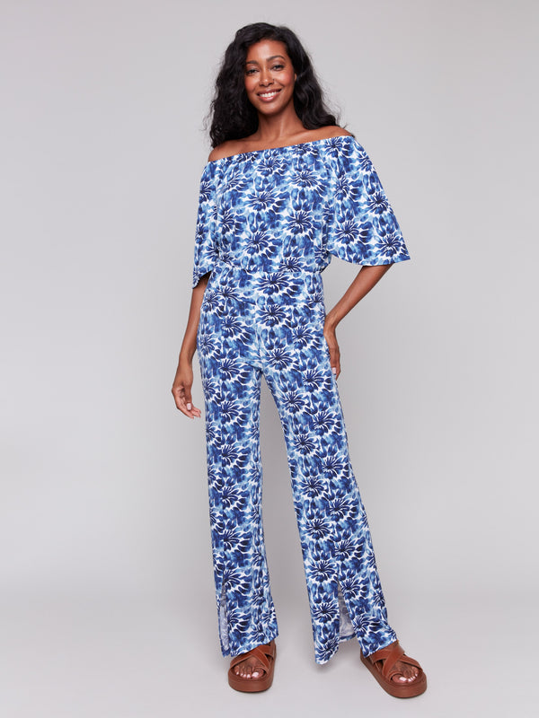 Stylish off-the-shoulder floral top by Charlie B.