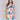 White tank top with crew neckline and colorful abstract print by Charlie B.