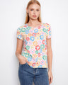 Floral print t-shirt with a relaxed fit, crafted from 100% cotton for ultimate comfort by Charlie B.
