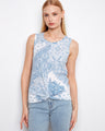 Stylish top featuring a crew neckline, crafted from 100% cotton with intricate patterns for a modern look by Charlie B.