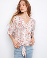 Women's printed blouse with a stylish V-neck and intricate patterns, perfect for casual outings by Charlie B.