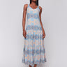 Abstract pattern maxi dress with adjustable straps by Charlie B.