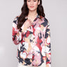 Satin shirt with a relaxed fit and vibrant print, perfect for casual elegance by Charlie B.