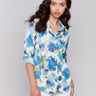 Lime green satin shirt with a classic shirt collar by Charlie B.