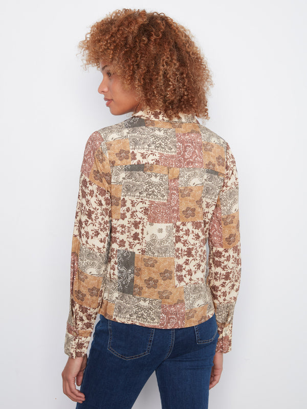 Printed Shirt With Twisted Front - Quilt