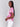 Dolman top in pink with spiral tie-dye pattern and split neckline by Charlie B.