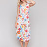 Floral pattern sleeveless dress in breathable cotton by Charlie B.